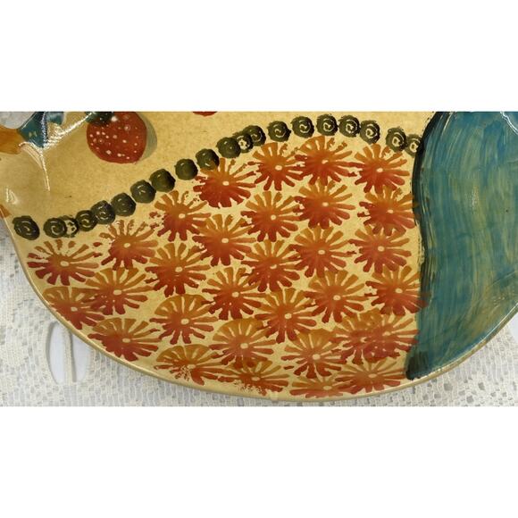 Italica ARS Hand Painted Fish Shaped ~ 12” Platter Plate Made In Italy - Picture 3 of 8